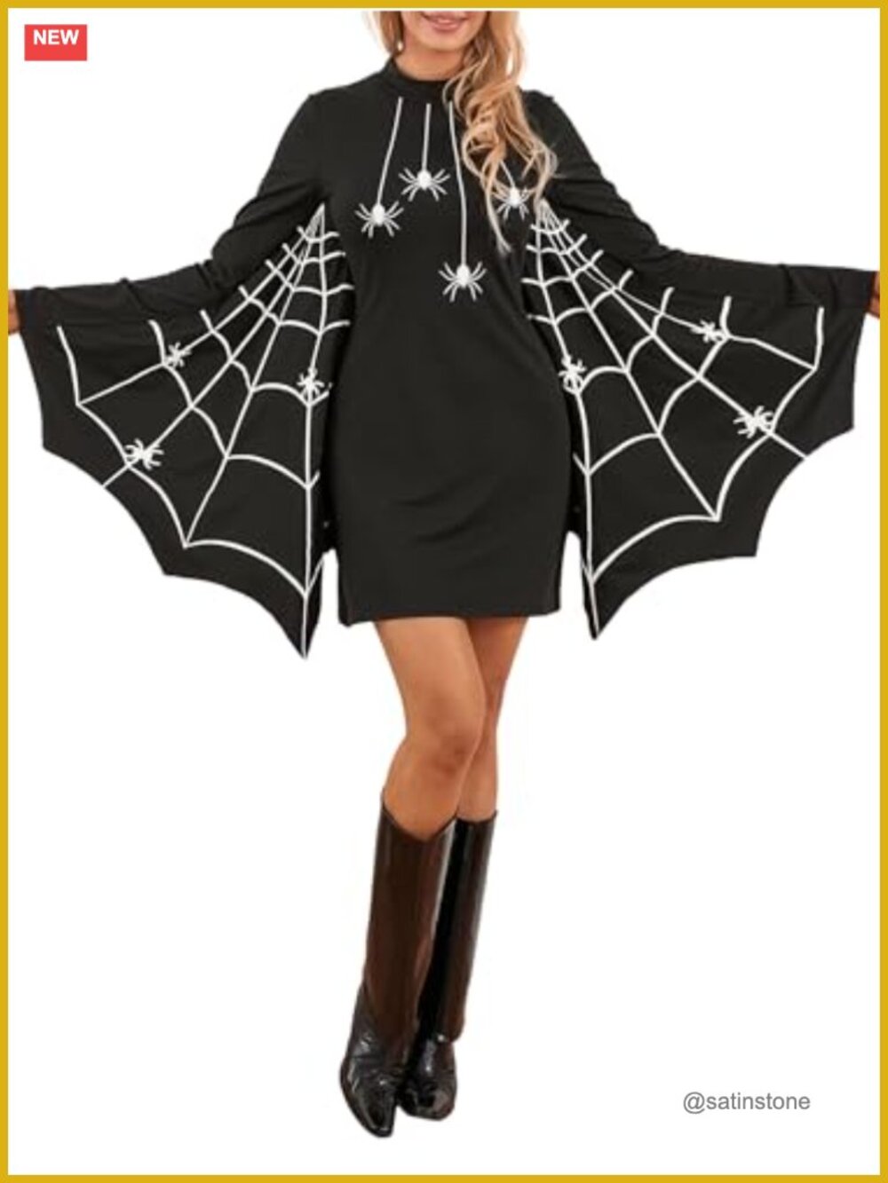 Spider Web Poncho Halloween Costume for Women Cosplay Party